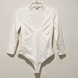 NWOT, Intimately Free People Long Sleeve Bodysuit (UO Wholesale), Size S, White